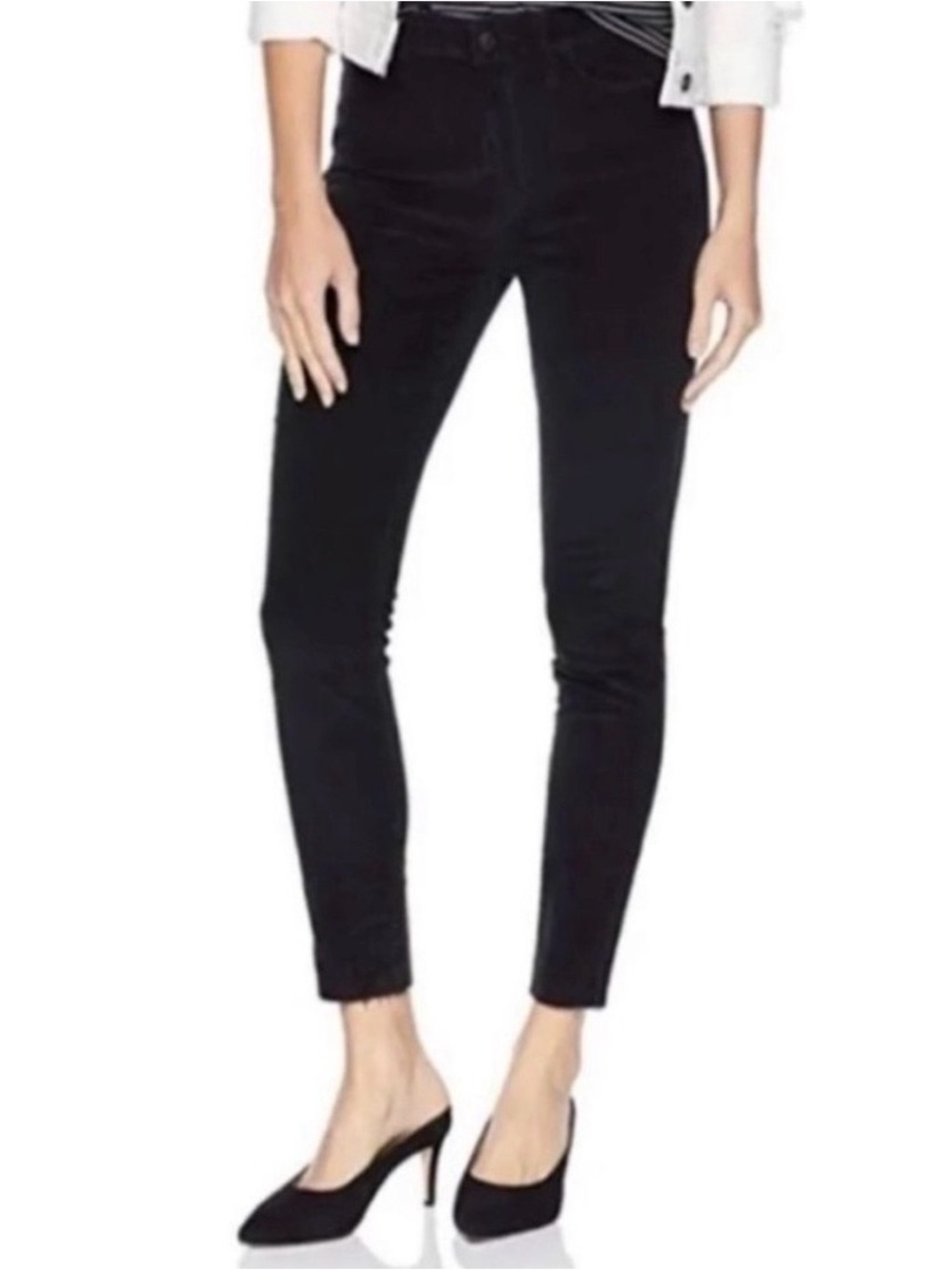 Joe’s Jeans The Icon Velvet Mid Rise Skinny Ankle Pants — Black — Size 27